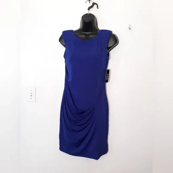 Allen B. by Allen Schwartz Verve Violet Ruched Front Midi Dress - Picture 1 of 5